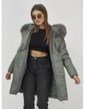 Зимняя куртка премиум-класса с мехом енота и кролика для женщин