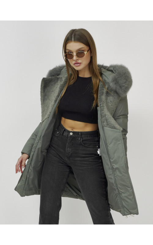 Зимняя куртка премиум-класса с мехом енота и кролика для женщин