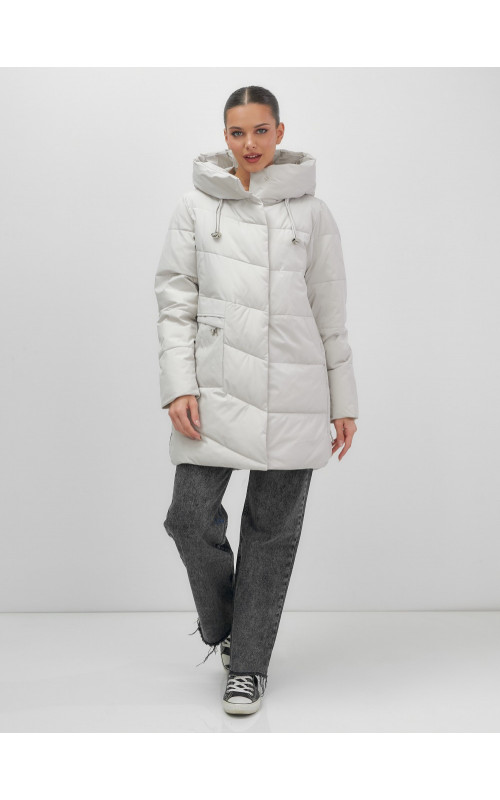 Утеплённая женская куртка с капюшоном для осени и зимы.