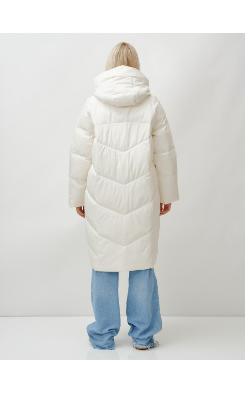 Длинный зимний пуховик с капюшоном «Летучая мышь» для женщин