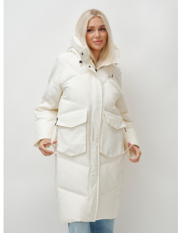 Длинный зимний пуховик с капюшоном «Летучая мышь» для женщин