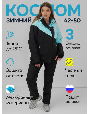 Женский горнолыжный костюм голубой.
