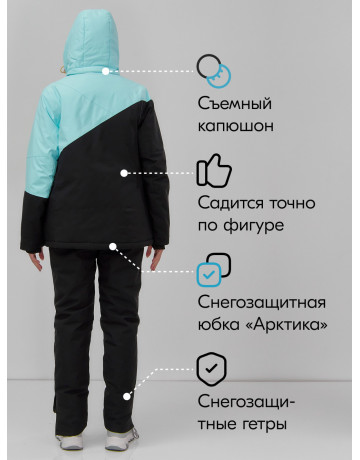 Женский горнолыжный костюм голубой.