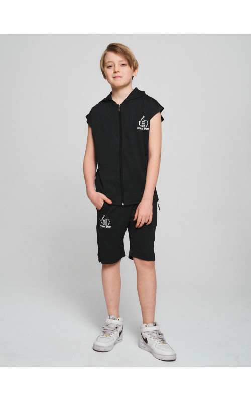 Летний спортивный костюм для мальчика с капюшоном