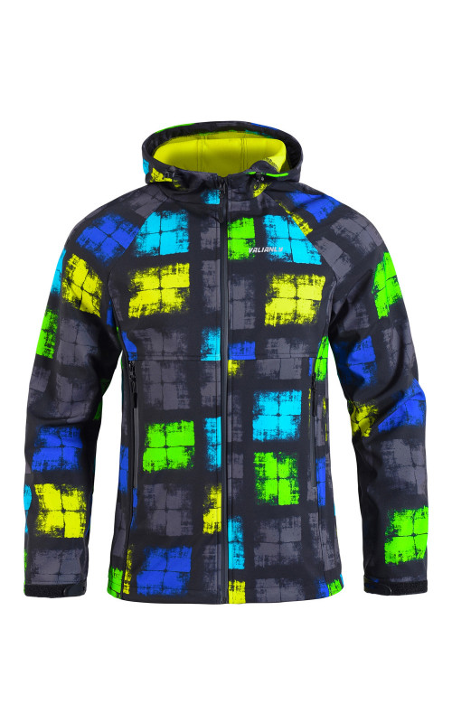 Мужская спортивная ветровка с капюшоном softshell, жёлтая
