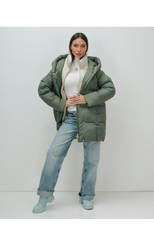 Женская зимняя куртка с капюшоном, размер 48–56.