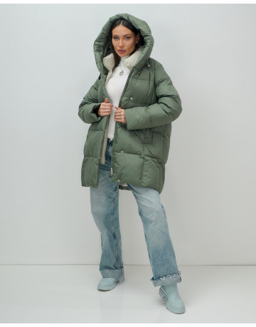 Женская зимняя куртка с капюшоном, размер 48–56.