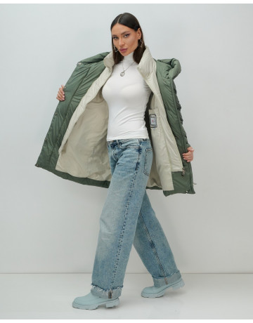 Женская зимняя куртка с капюшоном, размер 48–56.