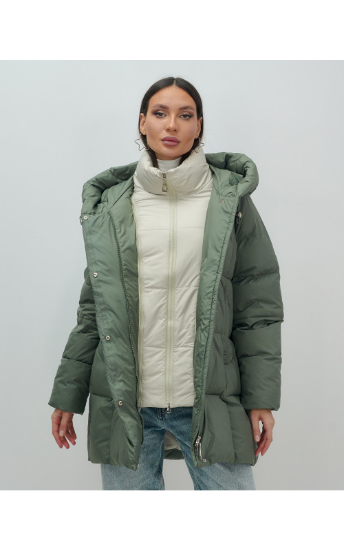 Женская зимняя куртка с капюшоном, размер 48–56.