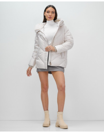 Женский зимний пуховик «Модный» с мехом.