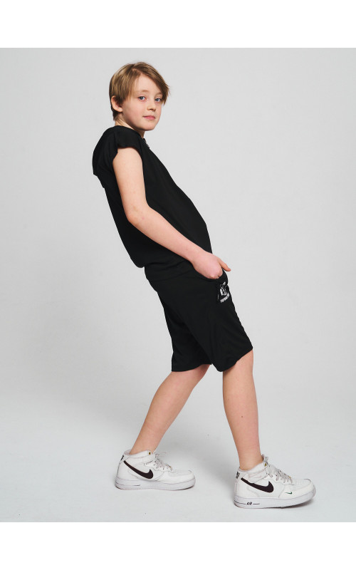 Летний спортивный костюм для мальчика с капюшоном