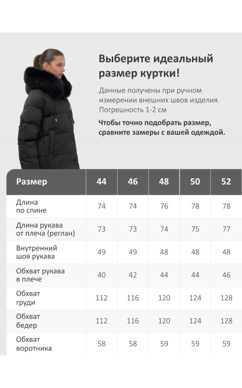 Женский зимний пуховик с мехом и капюшоном, чёрный.