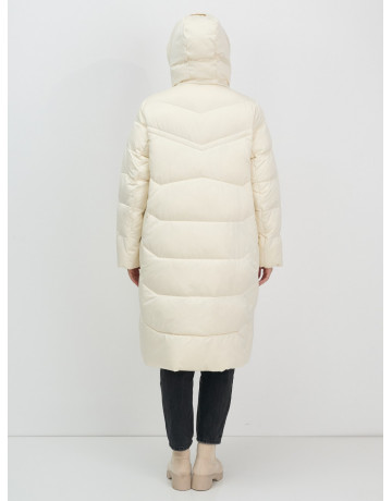 Длинный пуховик для женщин с капюшоном.