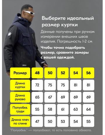 Мужской зимний горнолыжный костюм синего цвета