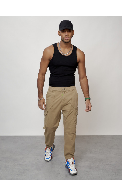 Мужские брюки карго зауженного кроя.