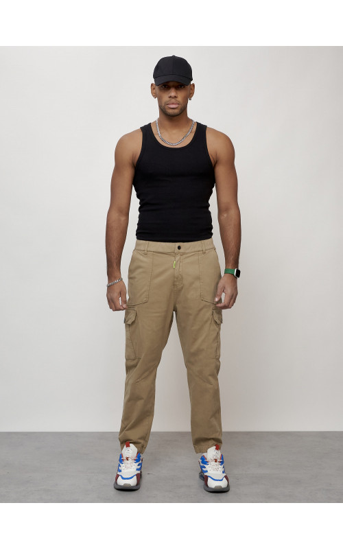 Мужские брюки карго зауженного кроя.