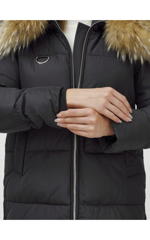 Женская зимняя куртка премиум-класса с мехом енота.