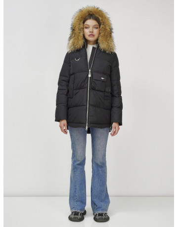 Женская зимняя куртка премиум-класса с мехом енота.