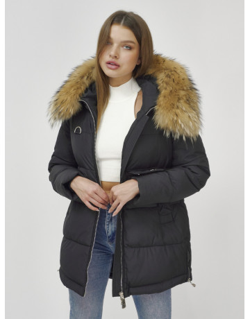 Женская зимняя куртка премиум-класса с мехом енота.