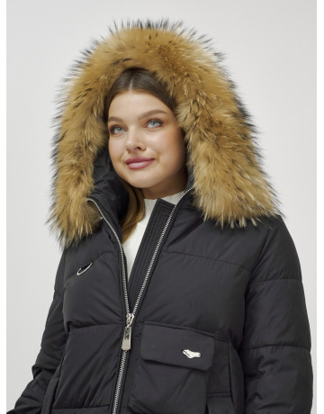 Женская зимняя куртка премиум-класса с мехом енота.