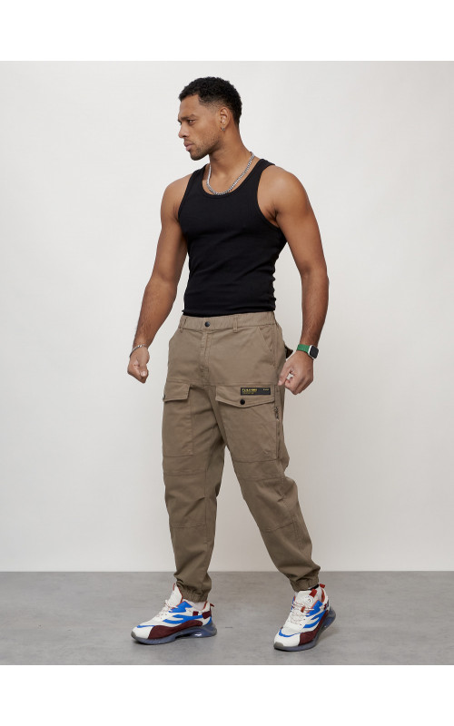 Мужские брюки карго зауженного кроя.