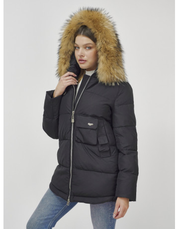 Женская зимняя куртка премиум-класса с мехом енота.