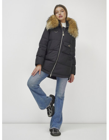 Женская зимняя куртка премиум-класса с мехом енота.