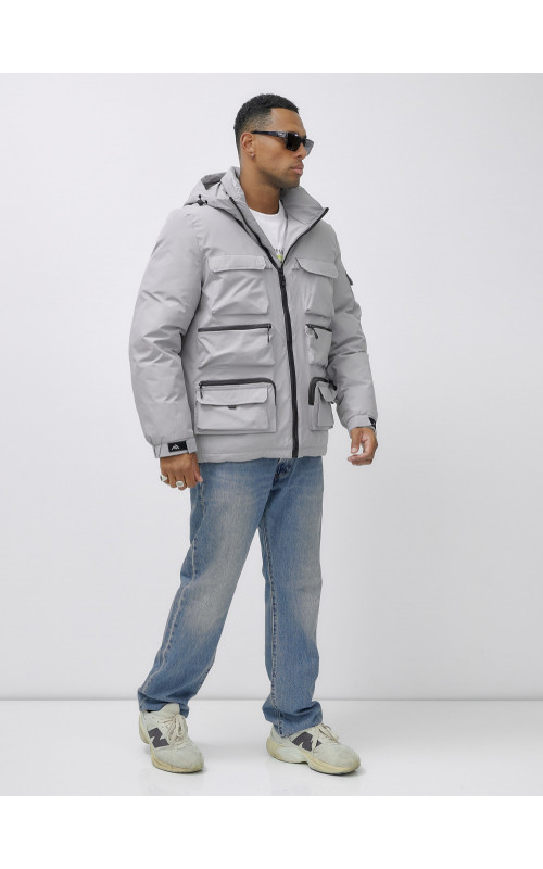 Мужская зимняя куртка большого размера с регулируемым капюшоном