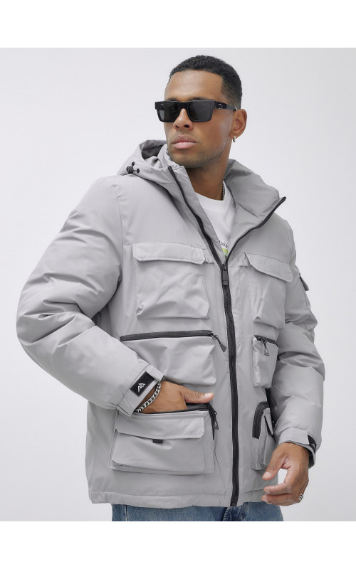 Мужская зимняя куртка большого размера с регулируемым капюшоном