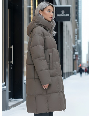 Длинный зимний пуховик для женщин