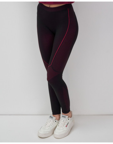 Термолеггинсы премиальные осенние-зимние, розовый/серый