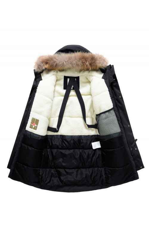 Зимняя парка с мехом енота для мальчика-подростка