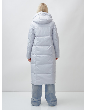 Длинный зимний пуховик с капюшоном для женщин