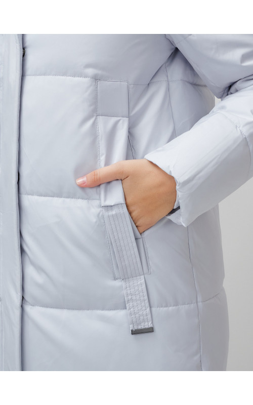 Длинный зимний пуховик с капюшоном для женщин