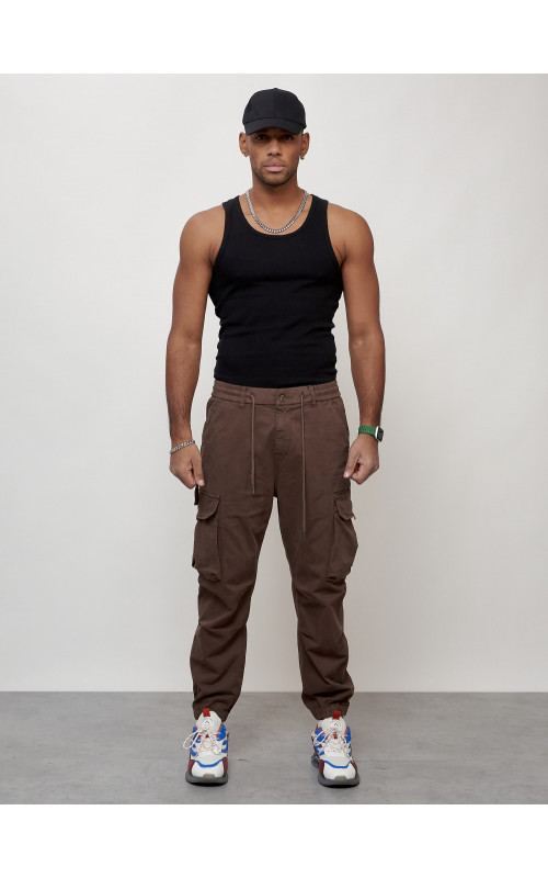 Мужские брюки карго зауженного кроя.