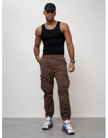Мужские брюки карго зауженного кроя.