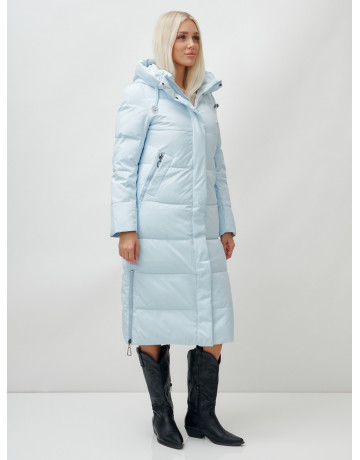 Длинный зимний пуховик с капюшоном для женщин