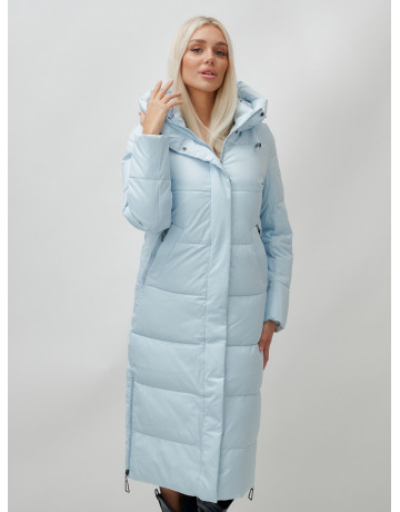 Длинный зимний пуховик с капюшоном для женщин