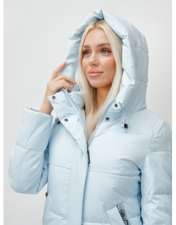 Длинный зимний пуховик с капюшоном для женщин
