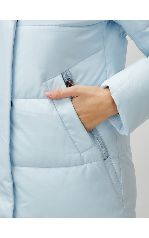 Длинный зимний пуховик с капюшоном для женщин