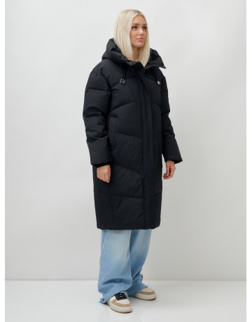 Длинный зимний пуховик с капюшоном для женщин