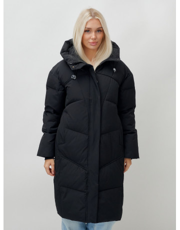 Длинный зимний пуховик с капюшоном для женщин