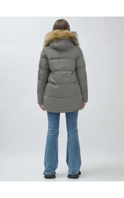 Женская зимняя куртка премиум-класса с мехом енота.