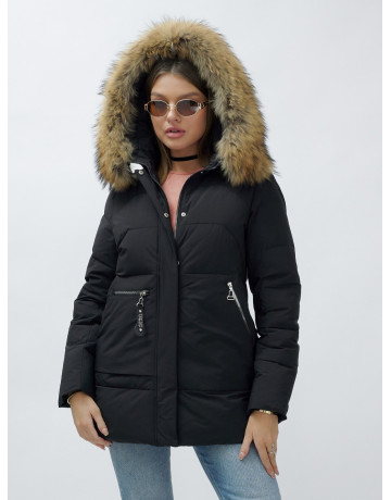 Зимняя женская куртка премиум-класса с натуральной опушкой енота.