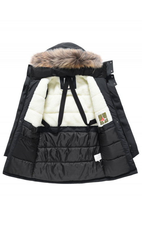 Зимняя парка с мехом енота для мальчика-подростка