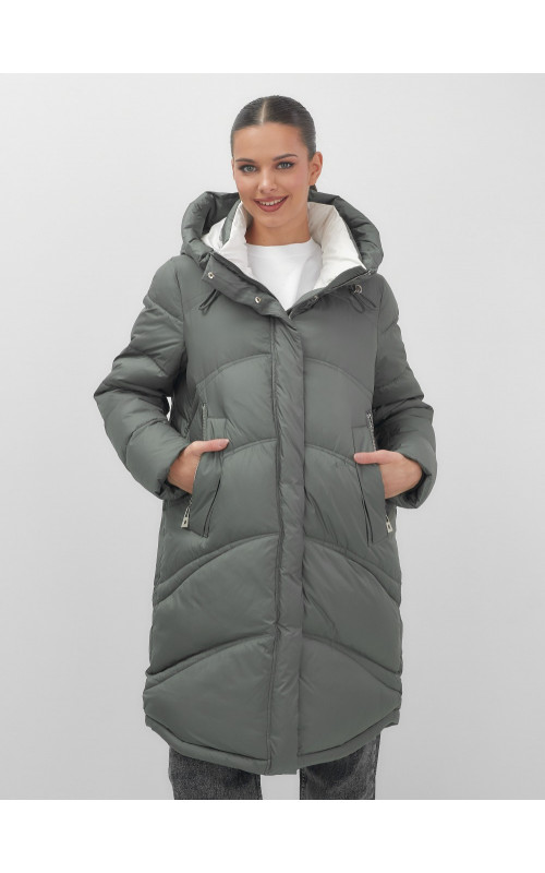 Длинный зимний пуховик для женщин с капюшоном