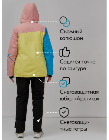 Женский горнолыжный костюм жёлтый