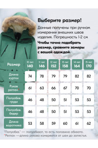 Зимняя парка для девочки-подростка с капюшоном и мехом, зелёная