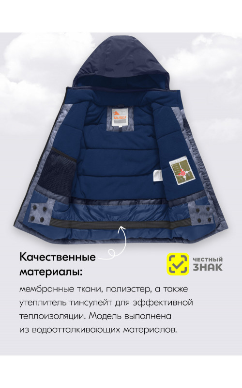 Горнолыжный костюм зимний для мальчика тёмно-серый