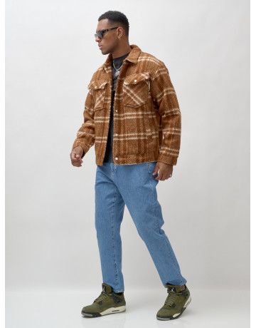 Мужская рубашка из шерсти прямого кроя с флисовой подкладкой.